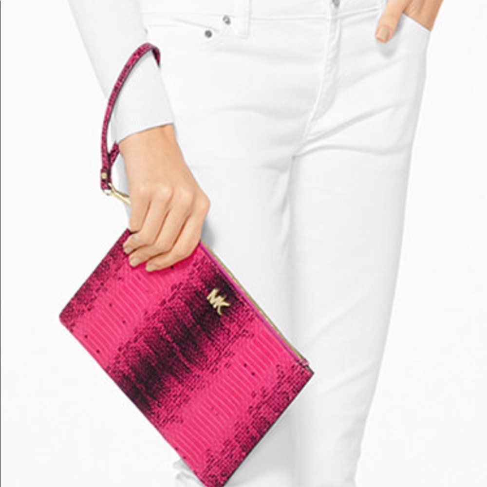Michael Kors Snakeskin Clutch - Picture 1 of 8